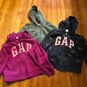 Three Size 5/5t hoodie zip up sweatshirts